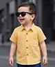 Babyoye Cotton Blend Woven Half Sleeves Solid Shirt - Yellow
