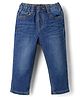 Babyhug Full Length Washed with Stretch Denim Jeans - Royal Blue