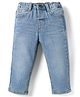 Babyhug Full Length Solid Color Denim Jeans with Stretch - Light Blue
