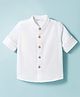 Babyoye Cotton Blend Woven Full Sleeves Solid Color Shirt - White