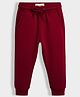 Orange Sugar 100% Cotton Knit Solid Joggers - Maroon