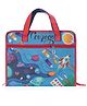 Echo Boomers Kids Activity & Art Organizer Bag | A4 On-The-Go Drawing Bag  Creativity Takes Courage Space Print - Blue