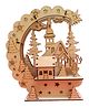 Gyanotoy Wooden Christmas Village Display | Intricate MDF Laser-Cut Winter Scene | Decorative Holiday Showpiece with House, Trees & Star Arch