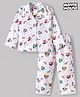 Babyhug Disney Cotton Woven Full Sleeves Minnie Mouse Printed Shirt & Pyjama Co-Ord Night Suit - White