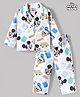 Babyhug Disney Cotton Woven Full Sleeves Mickey Mouse Printed Shirt & Pyjama Co-Ord Night Suit - White