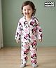 Babyhug Disney Cotton Woven Full Sleeves Co-ords Shirt & Pajama Night Suit with Minnie Mouse Print - Multicolor