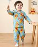 Babyhug Disney Cotton Woven Full Sleeves Shirt & Pyjama Co-ord Night Suit With Winnie The Pooh Print - Light Blue