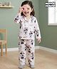 Babyhug Disney Cotton Woven Full Sleeves Co-ords Shirt & Pajama Night Suit with Minnie Mouse Print - White