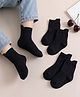 Cute Walk by Babyhug Non Terry Knit Ankle Length Anti Bacterial Solid Socks Pack of 3 - Black