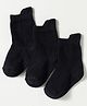 Cute Walk by Babyhug Non Terry Knit Ankle Length Anti Bacterial Solid Socks Pack of 3 - Black