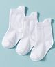 Cute Walk by Babyhug Non Terry Knit Ankle Length Anti Bacterial Solid Socks Pack of 3 - White