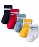 Cute Walk by Babyhug Non Terry Knit Ankle Length Anti Bacterial Socks With Stripes Design Pack of 5 - Multicolour