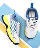 Pine Active Lace Up Solid Cricket Shoes - Blue & White