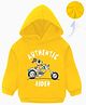 KAVEE Cotton Fleece Knit Full Sleeves Authentic Rider Text Printed Light Winter Hooded Sweatshirt - Yellow