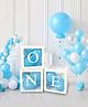 Decor Mantra One Alphabet Balloon Box With Latex Balloon for 1st Birthday, Anniversary Decoration Kit, Baby Girls & Boys shower Combo Items 30 Balloons & Glue Dots (Pack of 34, White)