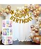 Decor Mantra TWO Alphabet Balloon Box With Latex Balloon for 2nd Birthday, Anniversary Decoration Kit, Baby Girls & Boys shower Combo Items 30 Balloons & Glue Dots (Pack of 35, White)