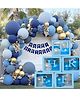 Decor Mantra THREE Alphabet Balloon Box With Latex Balloon for Third Birthday, Anniversary Decoration Kit, Baby Girls & Boys shower Combo Items 30 Balloons & Glue Dots (Pack of 36, Blue)