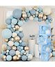 Decor Mantra FOUR Alphabet Balloon Box With Latex Balloon for 4th Birthday, Anniversary Decoration Kit, Baby Girls & Boys shower Combo Items 30 Balloons & Glue Dots (Pack of 35, Blue)