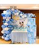 Decor Mantra FOUR Alphabet Balloon Box With Latex Balloon for 4th Birthday, Anniversary Decoration Kit, Baby Girls & Boys shower Combo Items 30 Balloons & Glue Dots (Pack of 35, Blue)