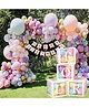 Decor Mantra FOUR Alphabet Balloon Box With Latex Balloon for 4th Birthday, Anniversary Decoration Kit, Baby Girls & Boys shower Combo Items 30 Balloons & Glue Dots (Pack of 35, White)