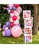 Decor Mantra FOUR Alphabet Balloon Box With Latex Balloon for 4th Birthday, Anniversary Decoration Kit, Baby Girls & Boys shower Combo Items 30 Balloons & Glue Dots (Pack of 35, White)