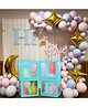 Decor Mantra Five Alphabet Balloon Box With Latex Balloon for 5th Birthday, Anniversary Decoration Kit, Baby Girls & Boys shower Combo Items 30 Balloons & Glue Dots (Pack of 35, Blue)