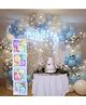 Decor Mantra Five Alphabet Balloon Box With Latex Balloon for 5th Birthday, Anniversary Decoration Kit, Baby Girls & Boys shower Combo Items 30 Balloons & Glue Dots (Pack of 35, Blue)