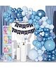 Decor Mantra Five Alphabet Balloon Box With Latex Balloon for 5th Birthday, Anniversary Decoration Kit, Baby Girls & Boys shower Combo Items 30 Balloons & Glue Dots (Pack of 35, Blue)