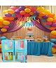 Decor Mantra Five Alphabet Balloon Box With Latex Balloon for 5th Birthday, Anniversary Decoration Kit, Baby Girls & Boys shower Combo Items 30 Balloons & Glue Dots (Pack of 35, Blue)