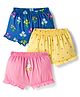 Babyhug 100% Cotton Knit Bloomers with Floral & Polka Dot Print Pack of 3 - Yellow Blue & Pink