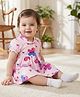 Babyoye Eco Conscious 100% Cotton Knit With Eco Jiva Finish Half Sleeves Frock with Bloomer & Heart Print - Pink