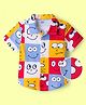 OLLINGTON ST Sinker Knit Half Sleeves Shirt with Smiley Print - Multicolor