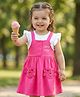 Babyoye Eco Conscious 100% Cotton Knit With Eco Jiva Finish Frock & Half Sleeves Inner Tee With Text Print - Pink & White