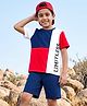 Pine Kids Single Jersey Knit Half Sleeves T-Shirt & Shorts Set With Limitless Print - Multicolor