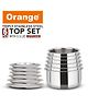 Orange Cookware - Stainless Steel Triply Tope With S.S Lid - Pack of 6