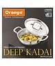 Orange Cookware Stainless Steel Triply Mathar Deep Kadai With Stainless Steel Lid - 3 Litre