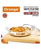 Orange Cookware Triply Stainless Steel Fry / Sauce Pan  With Glass Lid - 2.5 Litres