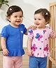 Babyoye 100% Cotton Interlock Knit Half Sleeves Jhablas With Butterfly Print Pack Of 2 - Blue & Pink