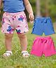 Babyoye Eco Conscious 100% Cotton Knit With Eco Jiva Finish Shorts With Butterfly Print Pack of 3 - Multicolor