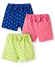 Babyhug Single Jersey Knit Mid Thigh Polka Dot Printed Shorts with Bow Applique Pack of 3 - Multicolor