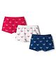 Babyhug Cotton Lycra Knit Hipster With Bow Print Pack Of 3 - Navy Blue Red & White