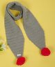 Little Ginnie Woollen Knit Pom Pom Detailed Muffler - Grey