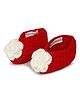 Little Ginnie Woollen Knit Floral Applique Detailed Booties - Red