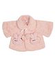 Little Ginnie Fleece Woven Full Sleeves Rabbit Applique Jacket - Pink