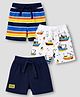 Babyhug Single Jersey Knit Mid Thigh Nautical Theme Printed & Striped Shorts Pack of 3 - Multicolor