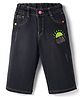 Olio Kids Denim Woven Full Length Jeans with Sunday Embroidery - Black