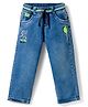 Olio Kids Denim Woven Full Length Jeans with Embroidery - Light Blue