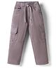 Olio Kids Cotton Woven Full Length Solid Color Trouser - Grey
