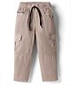 Olio Kids Cotton Woven Full Length Solid Color Trouser - Khaki