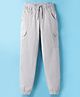 Olio Kids Cotton Woven Full Length Solid Trouser - Grey (Draw String May Vary)
